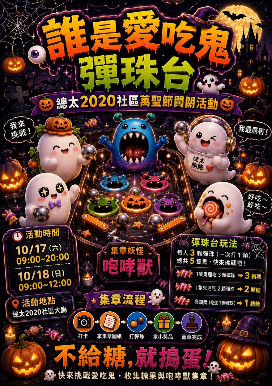 總太2020|誰是愛吃鬼彈珠台 活動海報