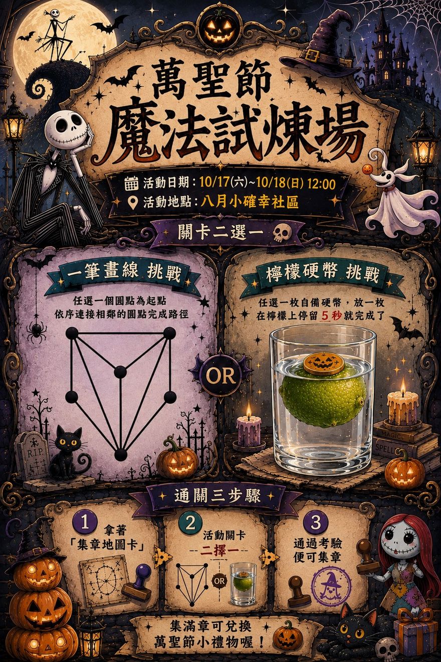八月小確幸|萬聖節魔法試煉場 活動海報